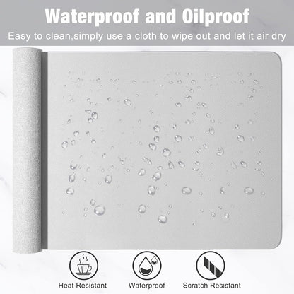 Hsurbtra Desk Pad, 23.6" x 13.8" PU Leather Desk Mat, M Extended Mouse Pad, Waterproof Desktop Blotter Protector, Non-Slip Ultra Thin Small Laptop Keyboard Writing Mat for Office Home, Pink