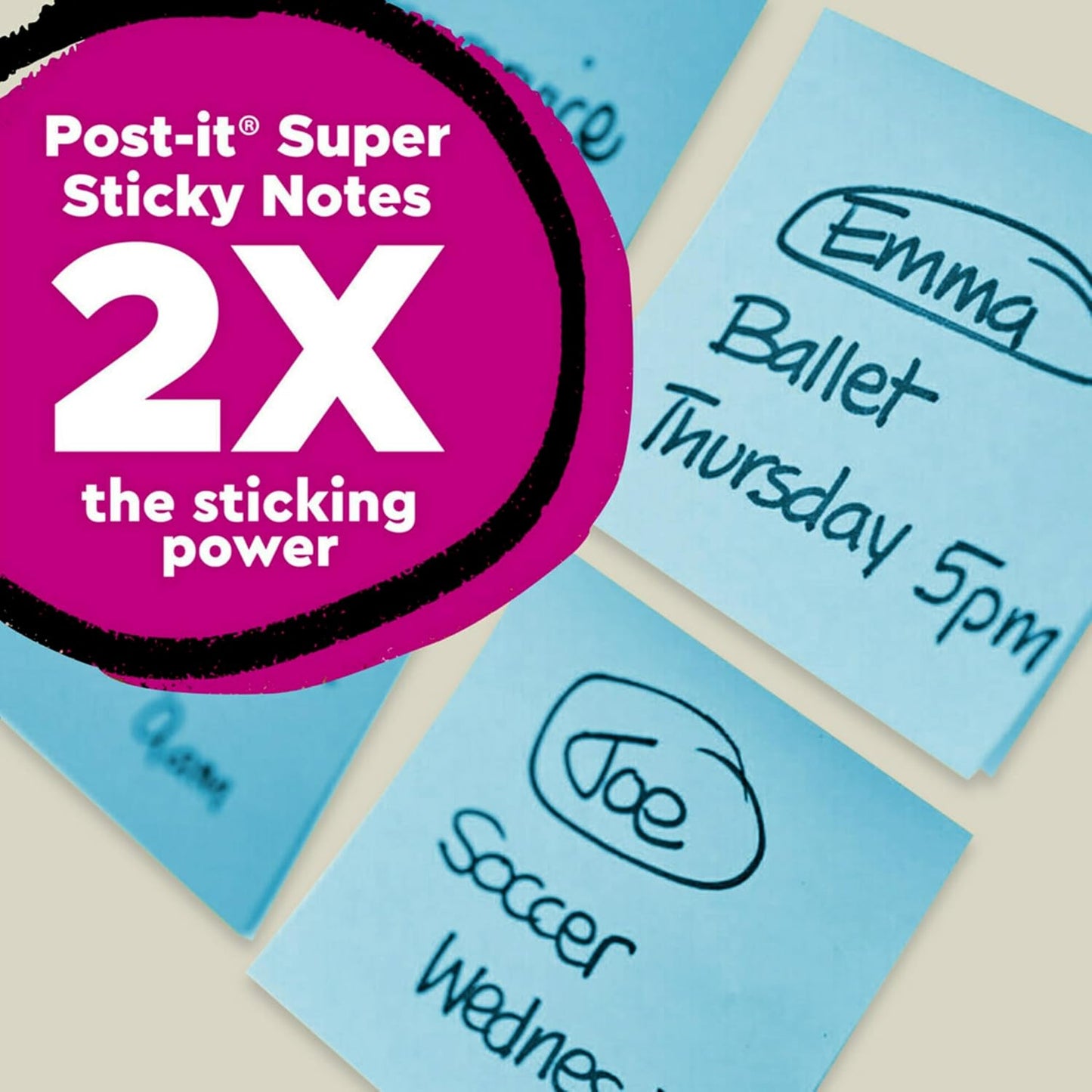 Post-it 100% Recycled Paper Super Sticky Notes, 3 in. x 3 in., 5 Pads, 70 Sheets per Pad, Wanderlust Pastels, School Supplies and Office Products