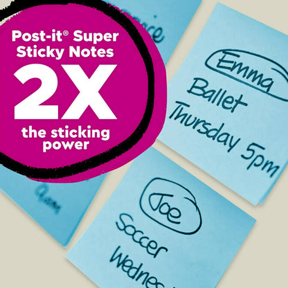 Post-it 100% Recycled Paper Super Sticky Notes, 3 in. x 3 in., 5 Pads, 70 Sheets per Pad, Wanderlust Pastels, School Supplies and Office Products