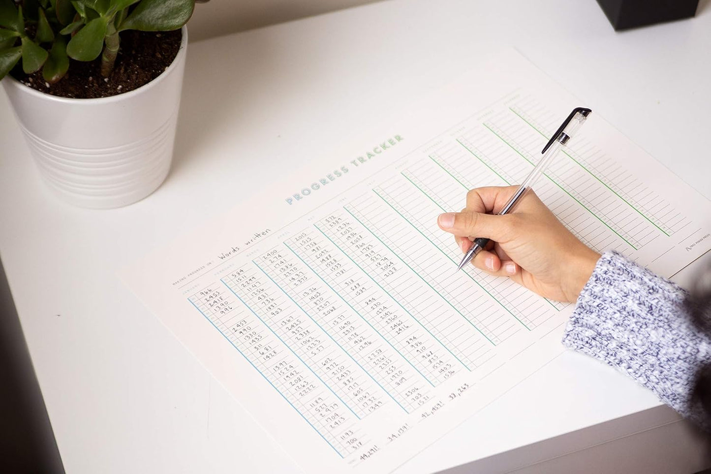 Habit Tracker Progress Poster by Free Period Press - 11”x17” - Yearly Atomic Habits Tracker for Goals and Projects