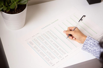 Habit Tracker Progress Poster by Free Period Press - 11”x17” - Yearly Atomic Habits Tracker for Goals and Projects