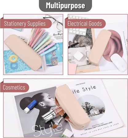 Mr. Pen- Silicone Pencil Case, Aesthetic Pencil Bag for Women, Makeup Pouch, Multifunctional Pouch for Stationery, Cosmetics and Electrical Goods Storage