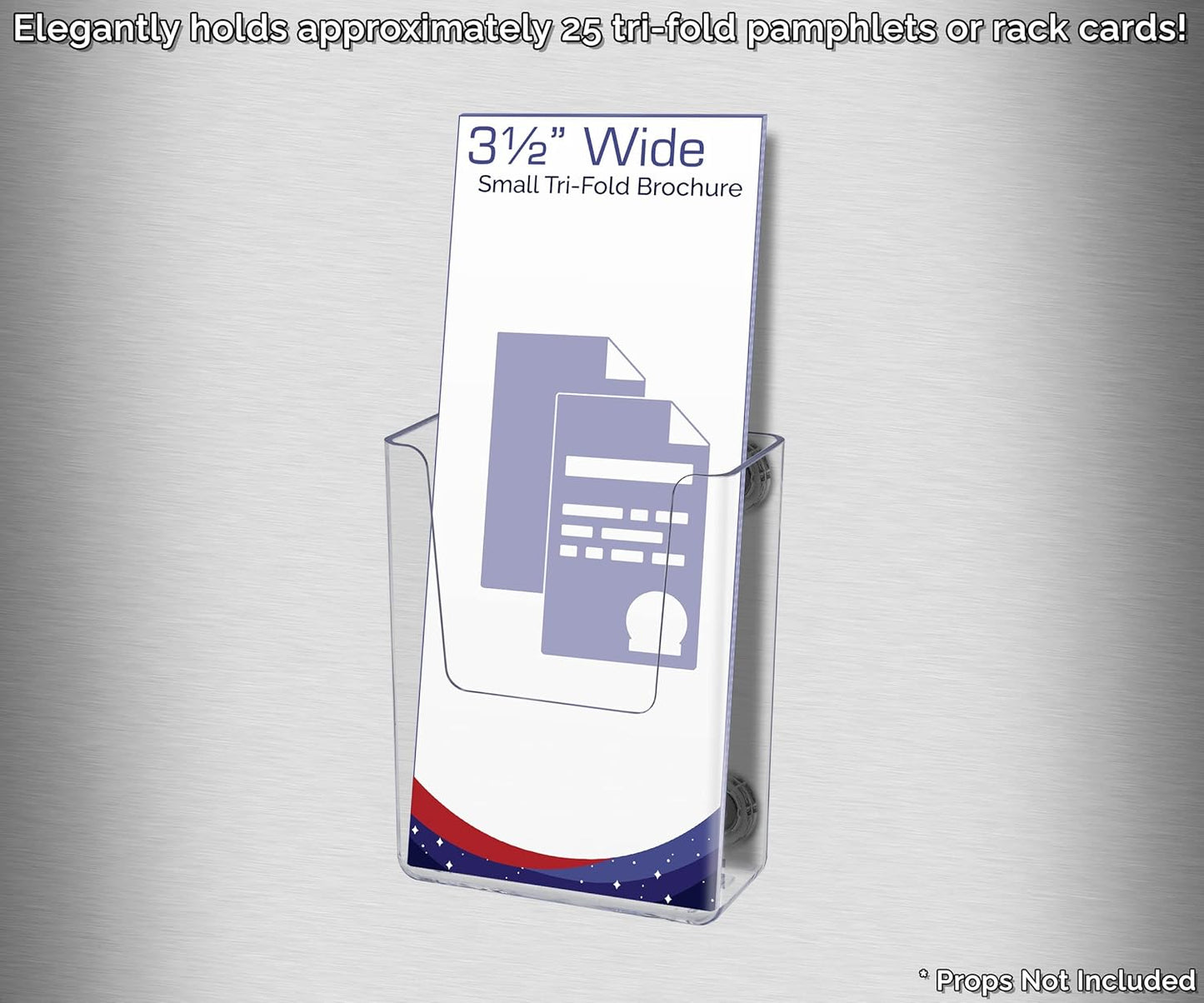 Marketing Holders 6 Pack Suction Cup Brochure Holder Holds 6 Inch Wide Literature Window or Glass Wall Mount Display Indoor Graphic Images Amenity Flyers or Reference Sheet Racks