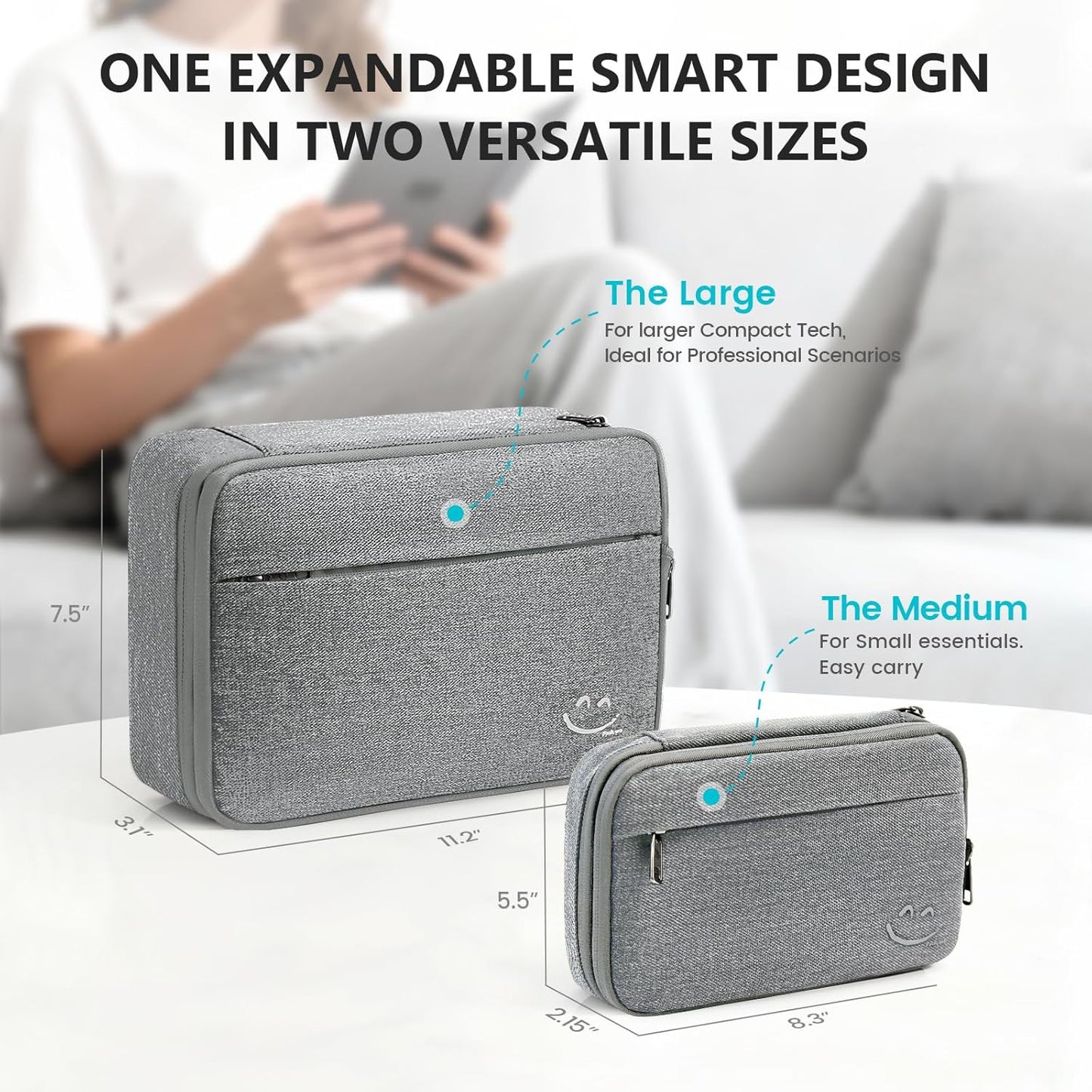 Travelkin Cord Organizer Travel, Electronic Organizer Travel Case, Cable Organizer Bag For Cords,Chargers Phone, Sd Card,Usbs (Black)