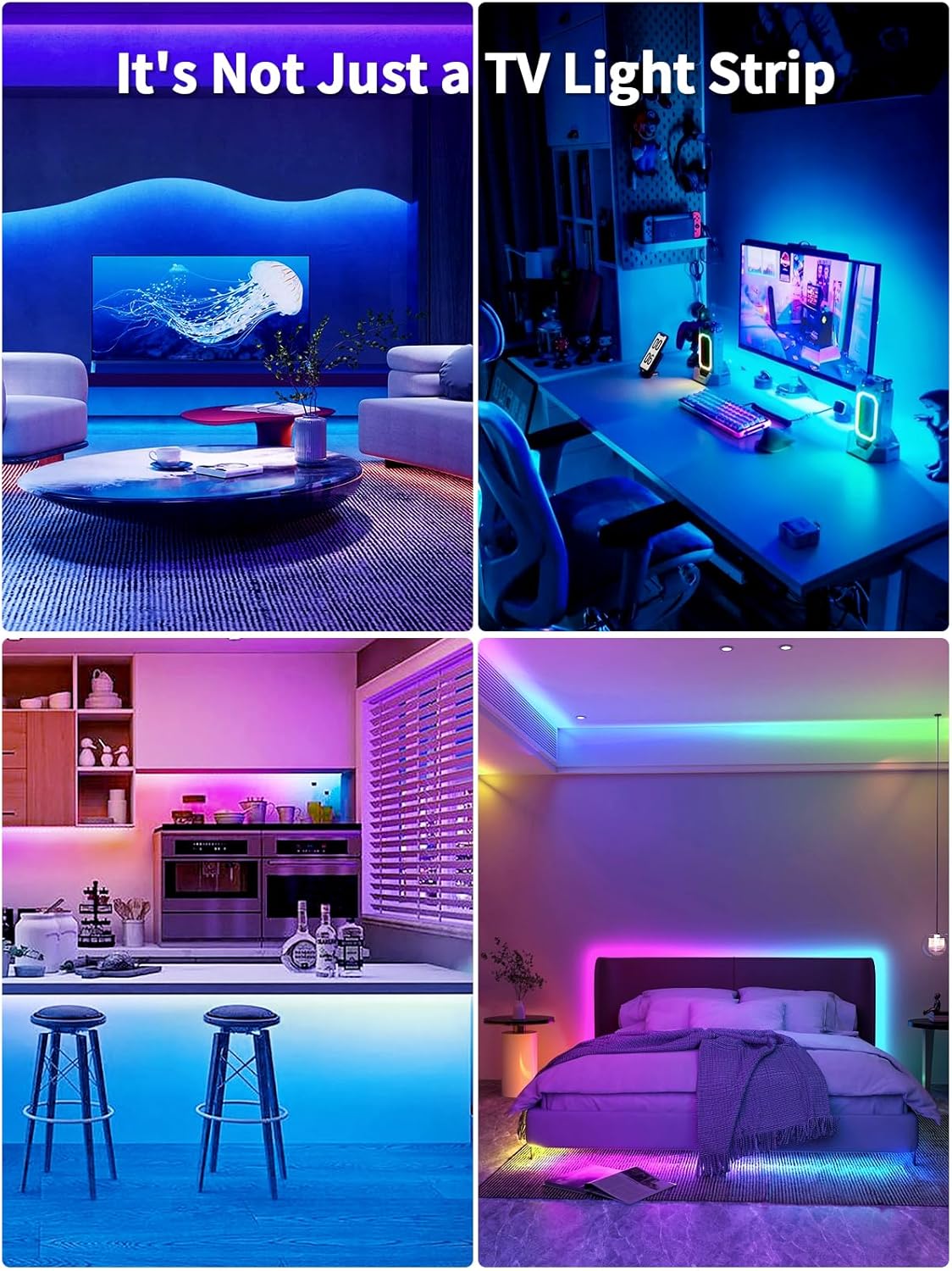 KANTUTOE LED Lights for TV, 16.4ft TV LED Backlight for 45-75 Inch TVs, RGB TV Backlight Behind with Music Sync, Smart APP and Button Control Strip Lights USB Powered for Bedroom/Gaming