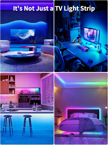 KANTUTOE LED Lights for TV, 16.4ft TV LED Backlight for 45-75 Inch TVs, RGB TV Backlight Behind with Music Sync, Smart APP and Button Control Strip Lights USB Powered for Bedroom/Gaming