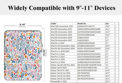 TiMOVO 9-11" Tablet Sleeve Bag for iPad 11-inch A16 2025, iPad 10.9"/10.2"| Air 11 Inch/5th/4th Gen. 10.9", Galaxy Tab A9+/A11Plus 11", Protective Bag Fit Smart Keyboard, Dusty Blue