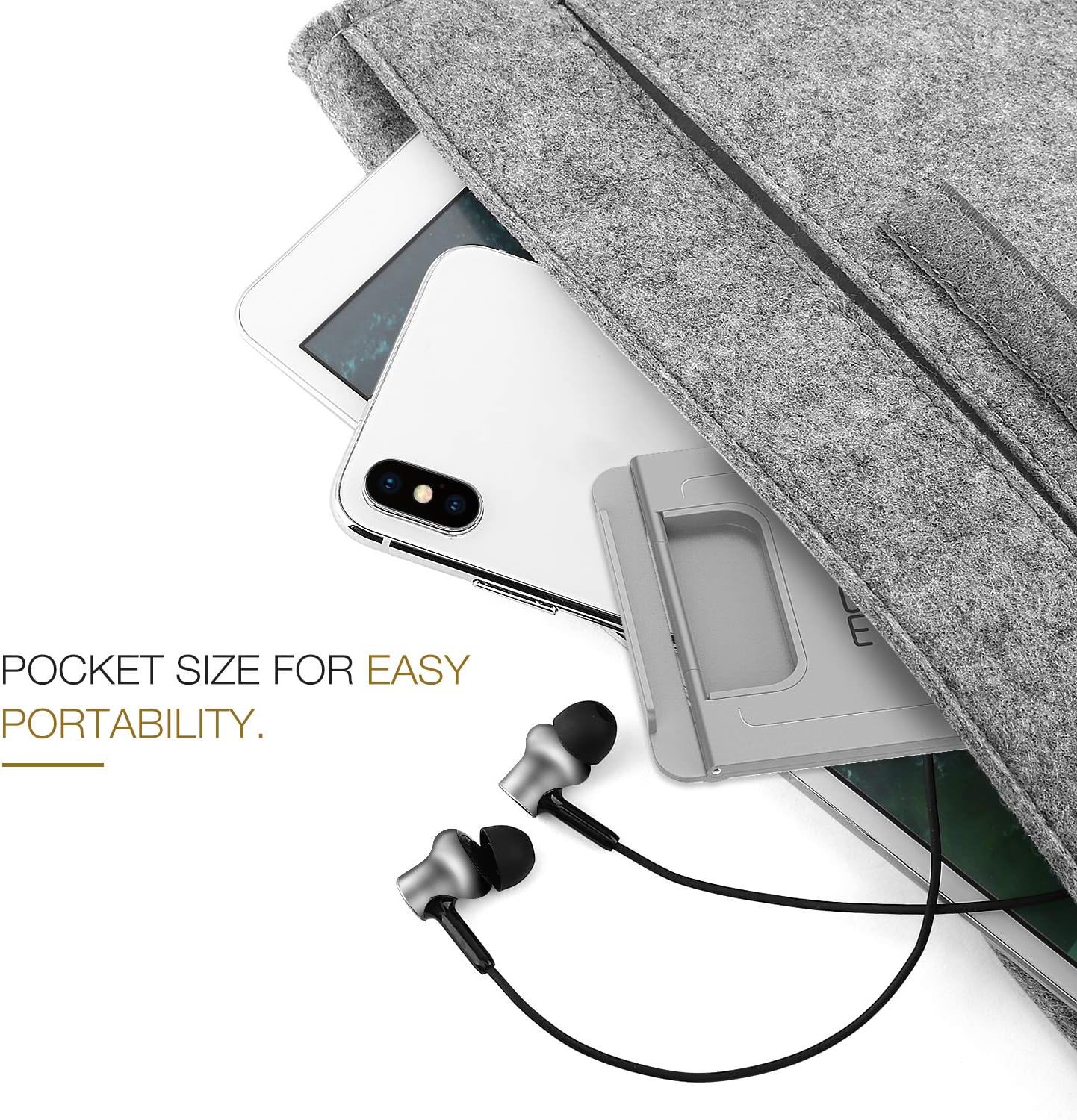 MoKo Phone/Tablet Stand, Foldable Tablet Holder Compatible with iPhone 17/17 Air/17 Pro/17 Pro Max, iPhone 16/Pro/Pro Max/Plus, iPhone 15/Pro/Pro Max/Plus, iPhone 14/Pro/Pro Max/Plus, Black