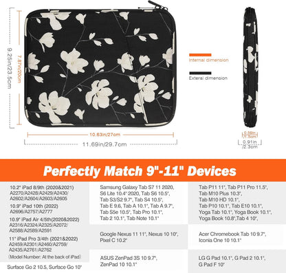 MoKo 9-11 Inch Tablet Sleeve Case, Fits New 11inch iPad Air M4/Pro M5, iPad A16 11", i-Pad 10/9/8/7th/Air 5/4th 10.9"/10.2", Tab S9/S8 11", Protective Bag Carrying Case with Pocket, Dark Gray