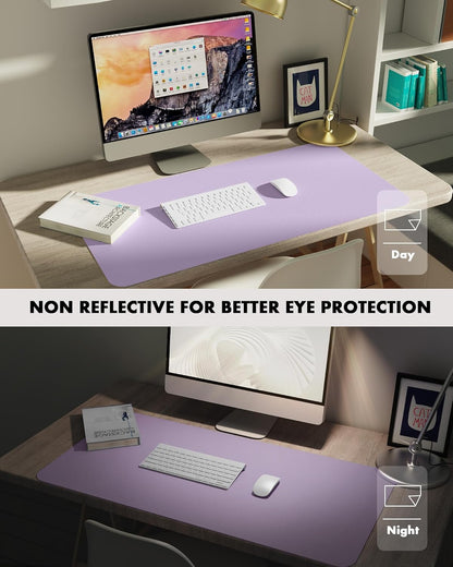 YSAGi Double-Sided Desk Pad, 31.5"x15.7"Leather Desk Mat, Eco Cork Desk Pad Protector,Large Mouse Pad,Waterproof Desk Blotter for Office/Home(Coffee)