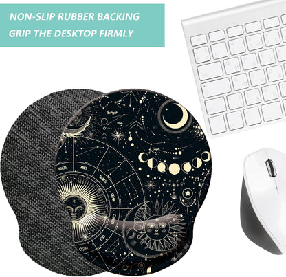 Mouse Pad with Wrist Support, Ergonomic Mouse Pad with Memory Foam Wrist Rest Cushion, Non-Slip Rubber Base Gaming Mice Pad for Home Office Computer Laptop, Flowers Grass