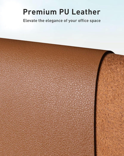 Aothia Non-Slip PU Leather Waterproof Laptop Desk Pad Protector, Blotter Mat, Writing and Mouse Pad for Office & Home, Beige, 23.6" x 13.7" - Colors B