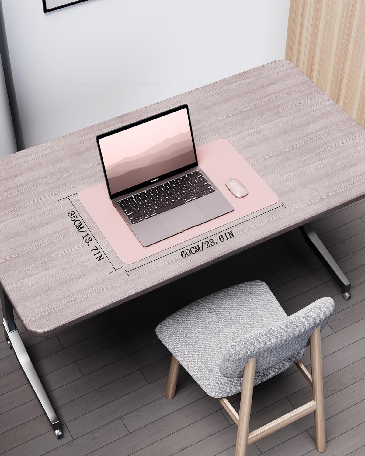 YSAGi Double-Sided Desk Pad, 31.5"x15.7"Leather Desk Mat, Eco Cork Desk Pad Protector,Large Mouse Pad,Waterproof Desk Blotter for Office/Home(Coffee)
