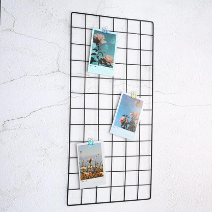 PATIKIL 16"x12" Wire Grid Panel, 1 Pack Wall Grid Decorative Panels Board Photo Pictures Display Decor Hanging Organizer for Home Office, Black
