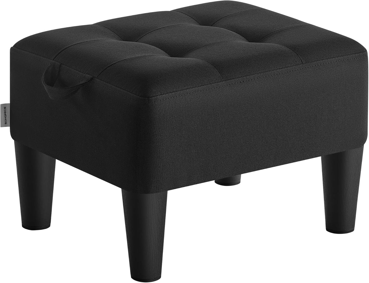 SONGMICS Foot Stool with Legs, Small Footstool Ottoman, Velvet Seat with Thick Cushion, for Living Room, Bedroom, Entryway, 330 lb Weight Capacity, Jelly Pink ULOM501R01