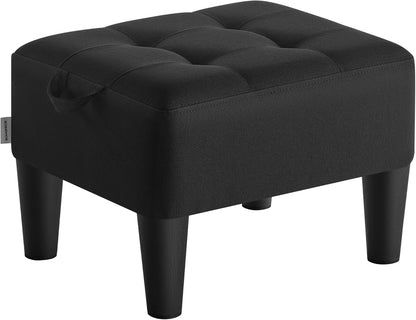 SONGMICS Foot Stool with Legs, Small Footstool Ottoman, Velvet Seat with Thick Cushion, for Living Room, Bedroom, Entryway, 330 lb Weight Capacity, Jelly Pink ULOM501R01