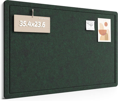 Fluxynara Bulletin Board, 23.6" x 17.5" Cork Board Alternative with 12 Safe Removable Adhesive Tabs, Foldable Felt Pin Board for Home Office, Classroom, Bedroom,Entryway for Walls—Sage