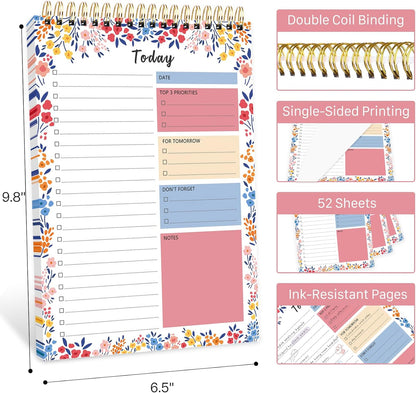 To Do List Notepad - To Do List Notebook for Work with 52 Sheets, Undated Daily Planner Perfect for Enhanced Productivity and Goal Achievement - Green