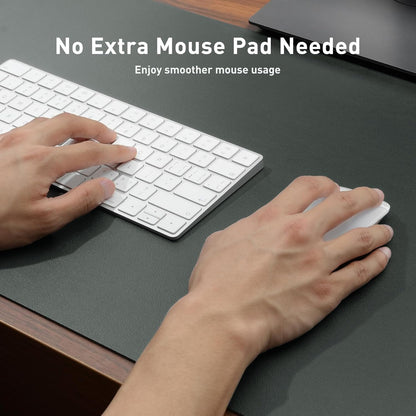 Aothia Leather Office Desk Pad Protector, Non-Slip PU Leather Desk Blotter, Waterproof Laptop Writing Mouse Pad for Office and Home, Black, 31.5" x 15.7" - Colors A