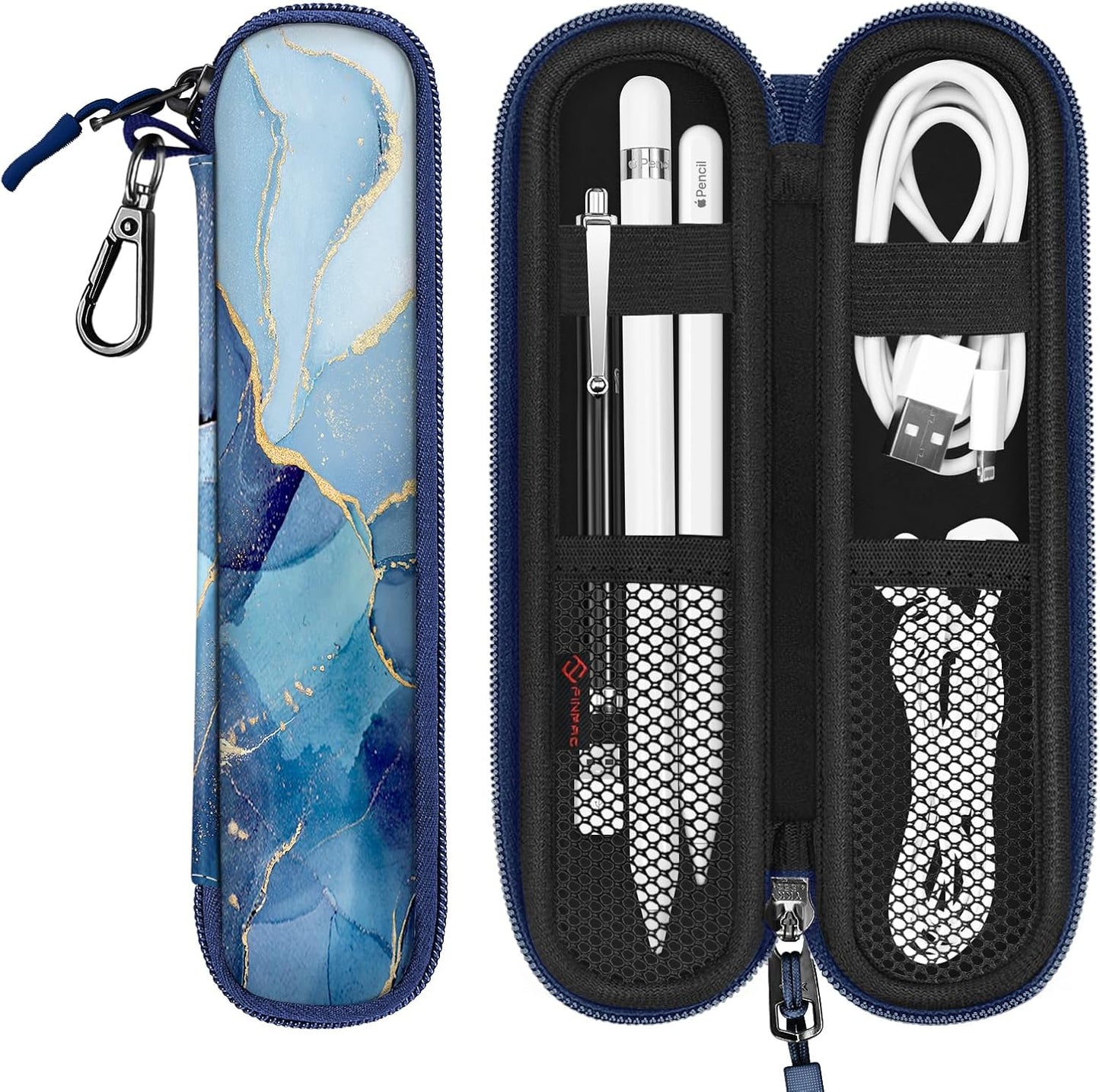 Fintie Pen Holder Case for Apple Pencil Pro, Apple Pencil (USB-C / 1st / 2nd Generation), Soft Neoprene Zipper Carrying Bag Sleeve Pouch for Samsung Stylus, Surface Pen