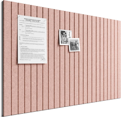 Bumusty Large Cork Board Alternative-48 x 36" Felt Bulletin Board Tiles, with 30 Pushpins, 70 Adhesive Tabs, Fine-Stripe 12-Pack, Cork Boards for Office Push Pin Board Felt Board-Oatmeal