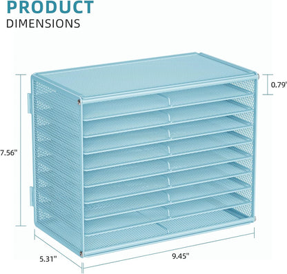 Marbrasse Mesh Marker Organizer, Metal Desktop Storage Rack for 126 Markers, Pens, Pencils, 9 Tier Marker Holder for Office Classroom & Home Art Supplies(Black)