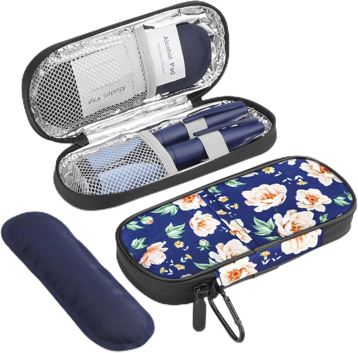Gelozid Insulin Pen Cooler Travel Case Diabetic Medication Insulated Cool Organizer with 2 Reusable Ice Packs for Insulin Pen and Other Diabetic Supplies, for the Daily Life and Trip(Black)