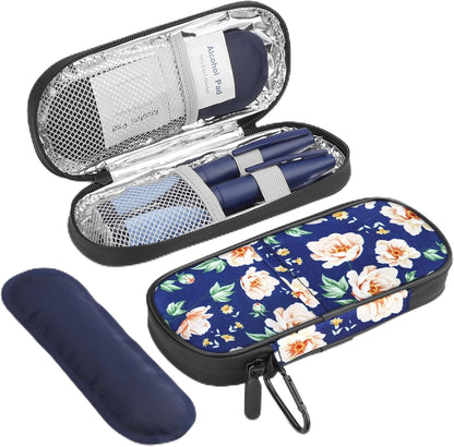 Gelozid Insulin Pen Cooler Travel Case Diabetic Medication Insulated Cool Organizer with 2 Reusable Ice Packs for Insulin Pen and Other Diabetic Supplies, for the Daily Life and Trip(Black)