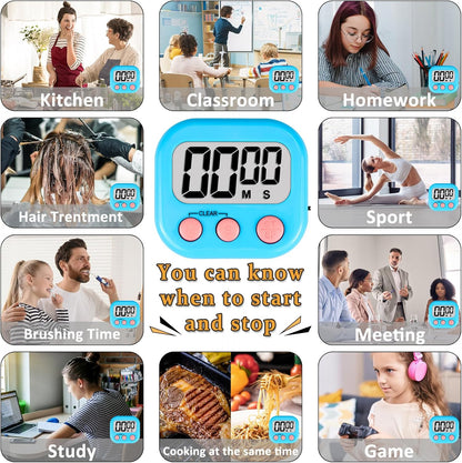 ZILLEEN Classroom Timers for Kids Classroom Magnetic Digital Kitchen Timers for Cooking Teachers Gym Game 6 Pcs