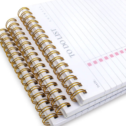 To Do List Notepad 3 Pack, Undated Daily Planner Notepad With To Do List Notebook Checklist Planner Spiral Waterproof Notepad for Office Supplies, School Planner, 52 Sheets/Pack, 5.5"*8.3" A5 Size