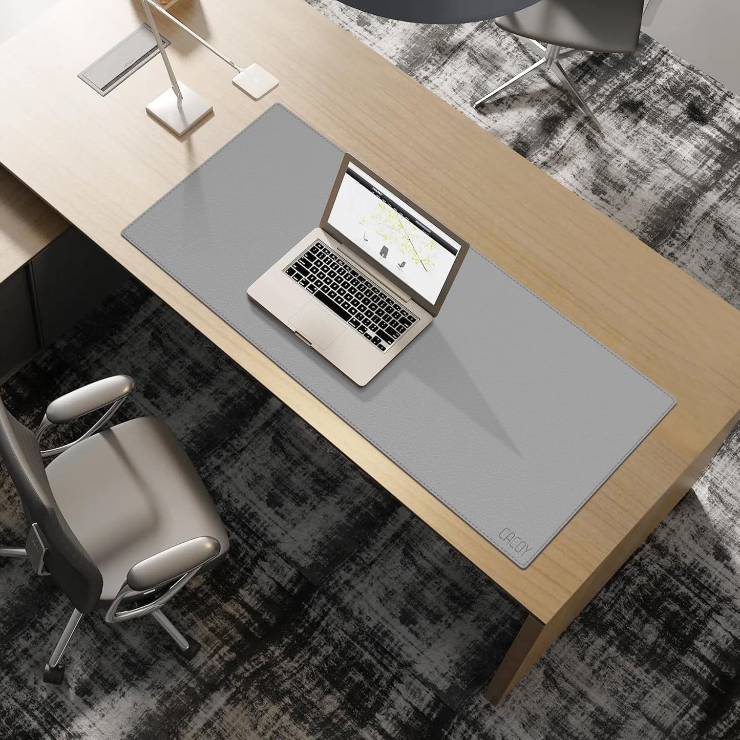 Cacoy 36" x 20" Leather Desk Mat for Home Office, Extra Large PU Leather Desk Pad Blotters, Waterproof Computer Keyboard Mat, Extended Gaming Mouse Pad, Desk Protector for Desktop and PC Laptop, Black