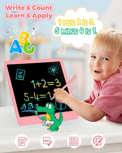 KOKODI 12 Inch LCD Writing Tablet with Anti-Lost Stylus, Erasable Doodle Board Colorful Toddler Drawing Pad, Car Travel School Games Toys for 3 4 5 6 7 8 Kids, Birthday Gift for Girls Boys Adults Blue