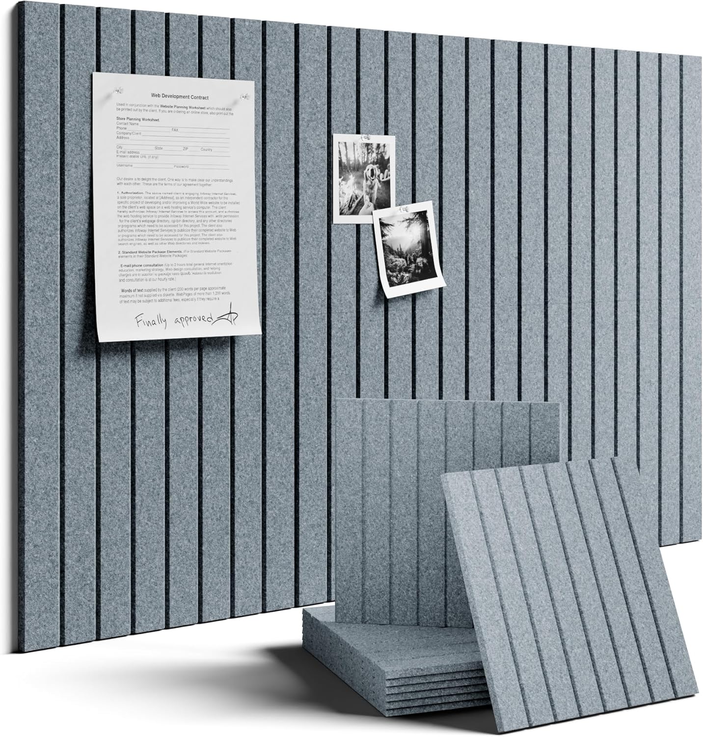 Fluxynara Large Felt Bulletin Board 48" x 36" Cork Board Alternative-12 Pack with 70 Safe Removable Adhesive Tabs, Cork Boards for Walls Cork Board for Home Office Classroom Pin Board (Oatmeal)