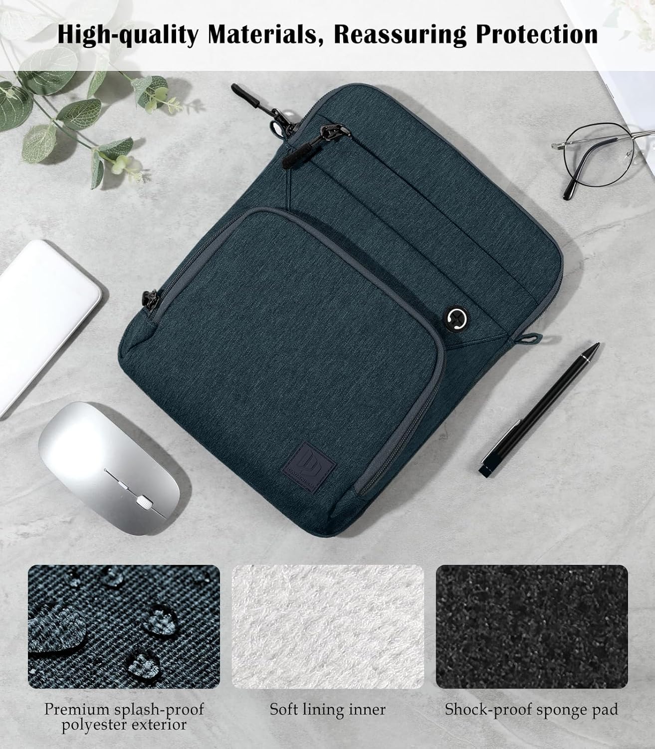 Dadanism 9-11 Inch Tablet Sleeve Bag with Shoulder Strap for iPad (A16) 11", iPad Air M4 Pro M5 11", i-Pad 10th Gen 10.9", i-Pad 9/8/7th Gen 10.2", Galaxy Tab A11+ Plus 11", reMarkable 2 10.3", Black
