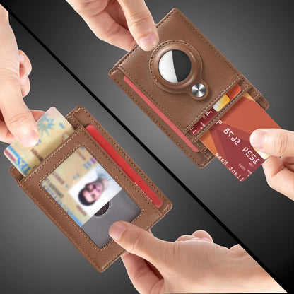 Slim Minimalist Front Pocket Air Tag Wallet, RFID Blocking Card Holder Wallet with Airtag Holder
