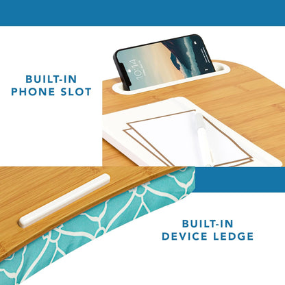 LAPGEAR Designer Lap Desk with Phone Holder and Device Ledge - Arrow Stripes - Fits up to 15.6 Inch Laptops - Style No. 45411