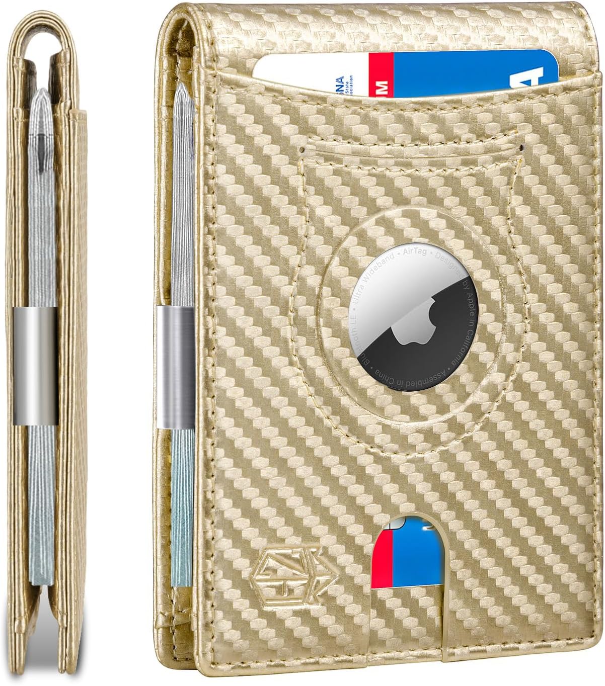 Zitahli Men's Wallets Airtag Holder Slim Rfid Leather with Gift Box
