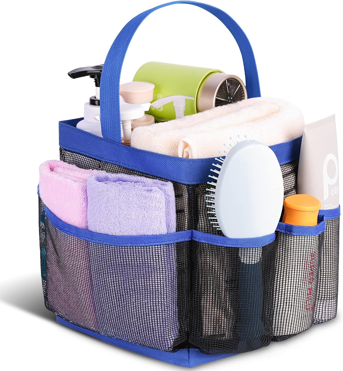 EUDELE Mesh Shower Caddy Portable for College Dorm Room Essentials, Shower Caddy Dorm with 8-Pocket Large Capacity for Beach, Swimming, Gym, Travel essentials