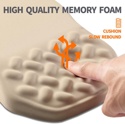 Ergonomic Slope Mouse Pad Wrist Support, Wrist Rest Mousepad for Carpal Tunnel Pain Relief with Massage Bulge and Slow Rebound Memory Foam (12x8 inch, Black)