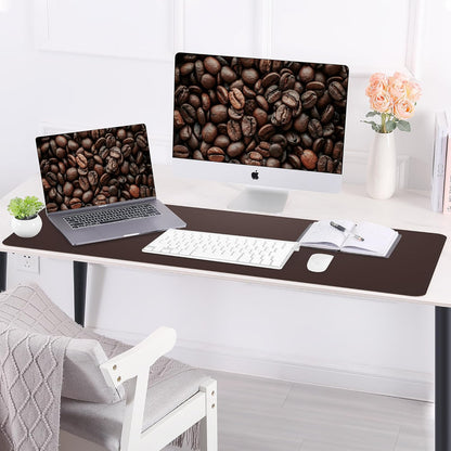 AFIING Large Desk Mat 47" x 17", Dual-Sided Natural Cork & PU Leather Desk Pad, Non-Slip Waterproof Mouse Pad for Office, Home & Gaming, Black