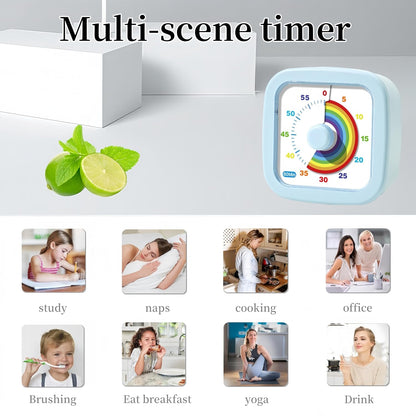 Kids Visual Timer Cute Rainbow - 60 Minute Countdown Timer Time Management for Kids and Adults, Timer for Cooking Classroom Meeting (Purple)