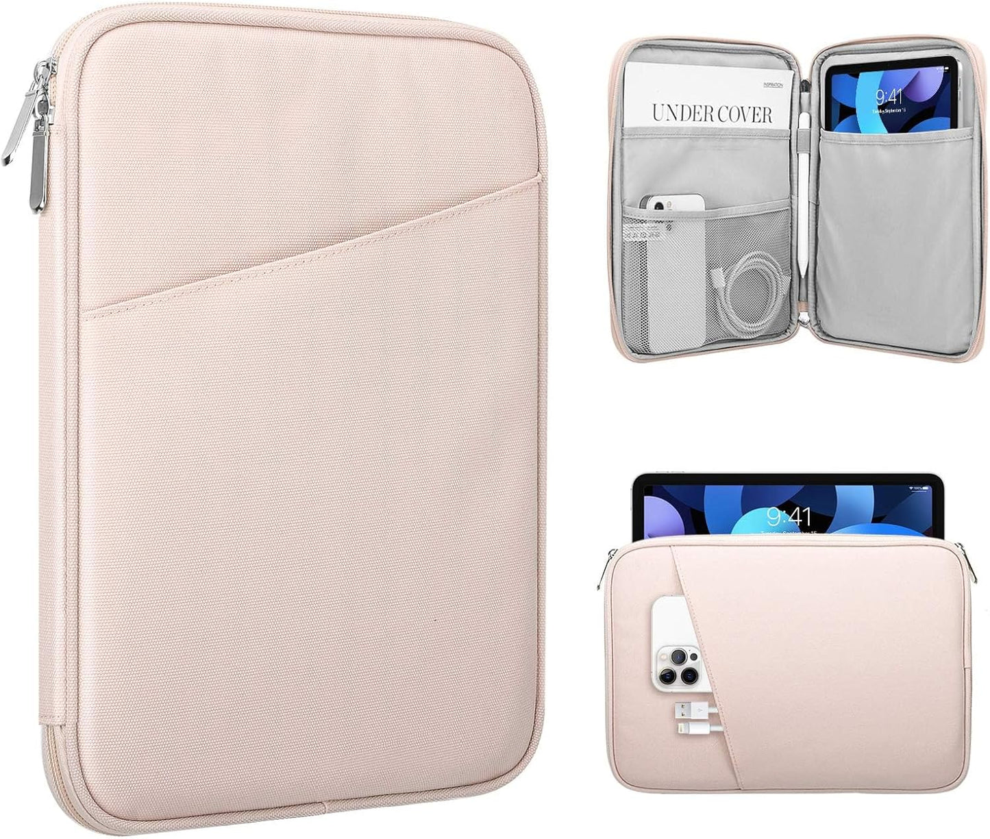 TiMOVO 9-11" Tablet Sleeve Bag for iPad 11-inch A16 2025, iPad 10.9"/10.2"| Air 11 Inch/5th/4th Gen. 10.9", Galaxy Tab A9+/A11Plus 11", Protective Bag with Pocket, Black