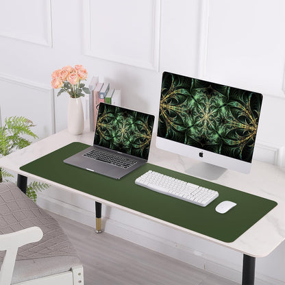AFIING Large Desk Mat 47" x 17", Dual-Sided Natural Cork & PU Leather Desk Pad, Non-Slip Waterproof Mouse Pad for Office, Home & Gaming, Black