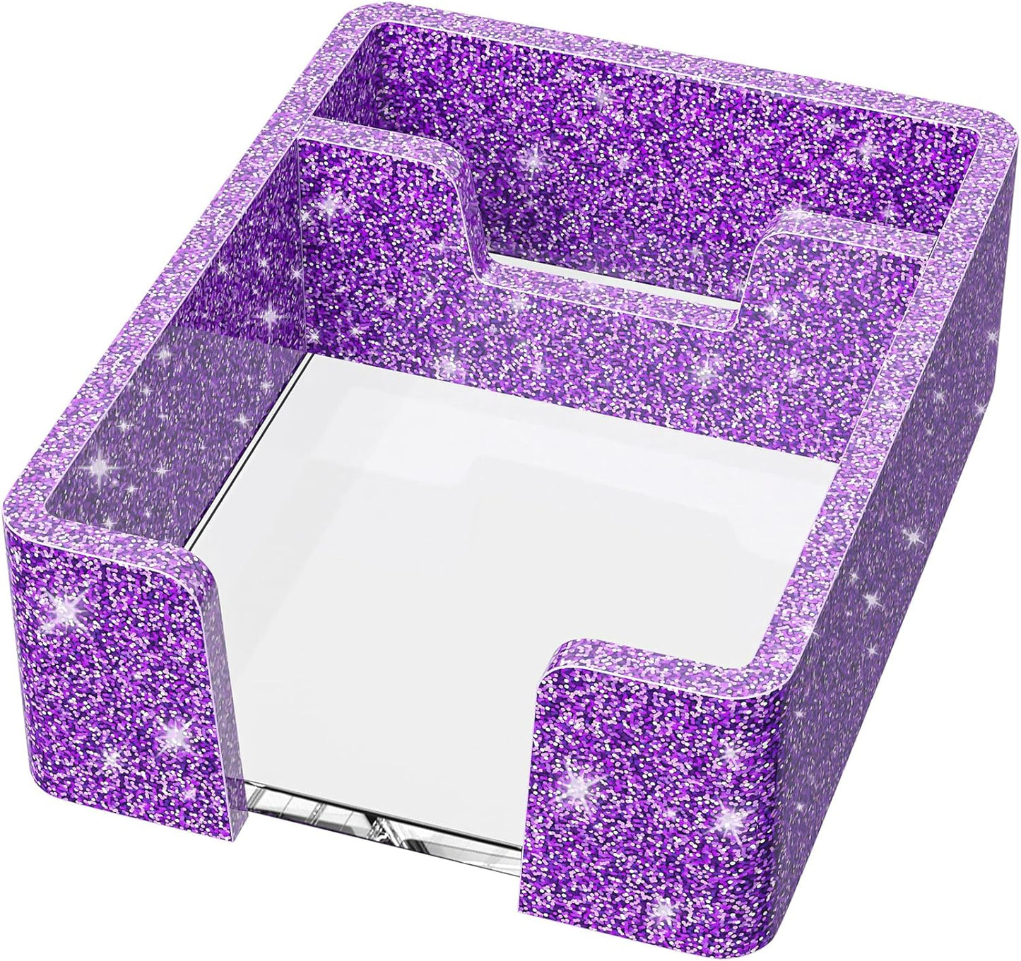 WINFFOR Acrylic Notepad Holder Dispenser - 3x3 in Sticky Note Memo Holder for Desk Organizer (W/O Pads) Office Desk Accessories School Supplies, Crystal Clear