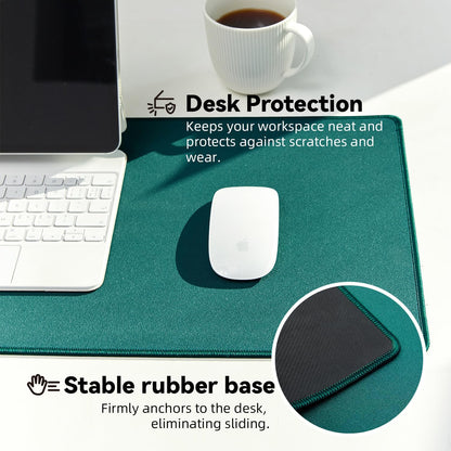Reniteco Waterproof Large Gaming Mouse Pad with Durable Stitched Edges, Non-Slip Rubber Base, Grainy Jacquard Mouse Mat Desk Pad for Home Office Gaming, 31.5''x11.8''x0.12'', Matte Beige