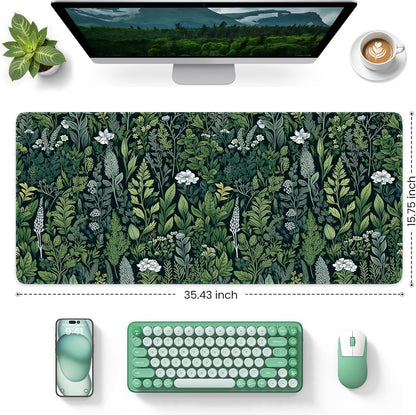 iCasso Desk Cover Mat, Office Mouse Pad, Desk Protector Mat, Extra Large Matt for Desktop,Anti-Slip XXL Big Mousepad with Stitched Edges for Computer Keyboard Retro Black - Colors B