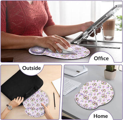 KONVINIT Ergonomic Mouse Pad with Wrist Rest, Small Mousepad with Non-Slip Rubber Base and Smooth Surface, Beach Mouse Pads for Desk, Office Desk Accessories