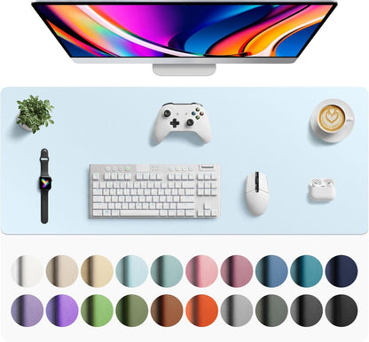 Aothia Non-Slip PU Leather Waterproof Laptop Desk Pad Protector, Blotter Mat, Writing and Mouse Pad for Office & Home, Beige, 23.6" x 13.7" - Colors B