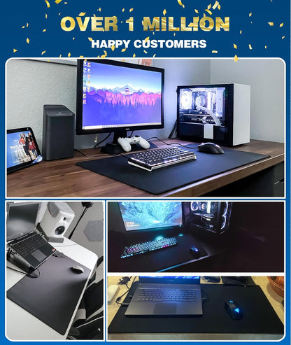 KTRIO Large Gaming Mouse Pad Desk Mat, Superior Micro-Weave Cloth for Precise Mouse Control, Non-Slip Rubber Base, Stitched Edges, Water-Resistant, for Gamer, Office & Home, 31.5" x 11.8" inches
