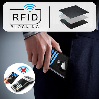 Slim Minimalist Front Pocket Air Tag Wallet, RFID Blocking Card Holder Wallet with Airtag Holder